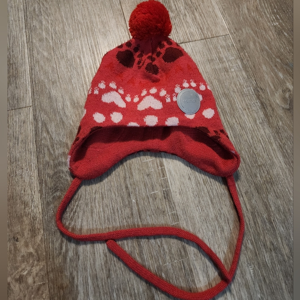 Cozy Red Baby Hat with Pom-Pom - 9-12 Months